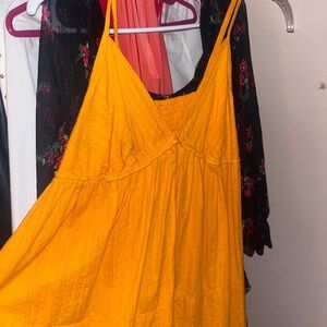 Strapless yellow sundress